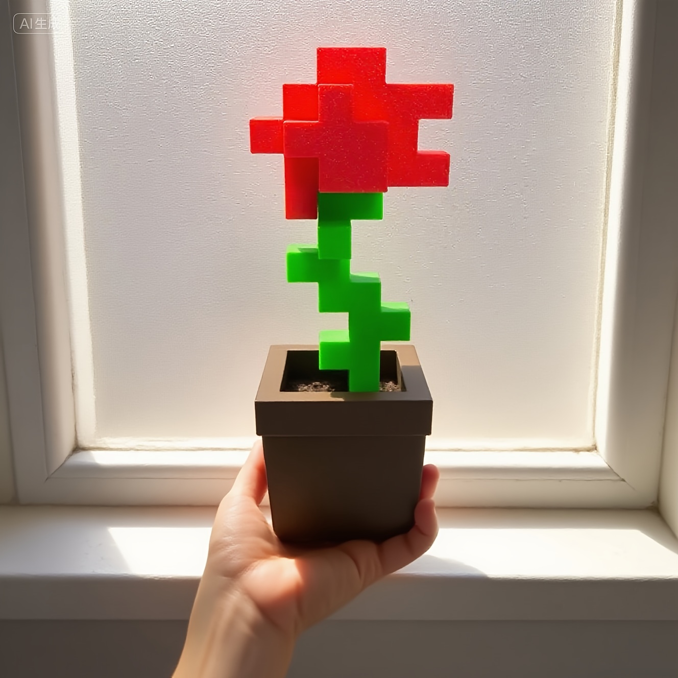 Office Furniture Hon - 1 Piece Pixel Rose Flower Ornament,
