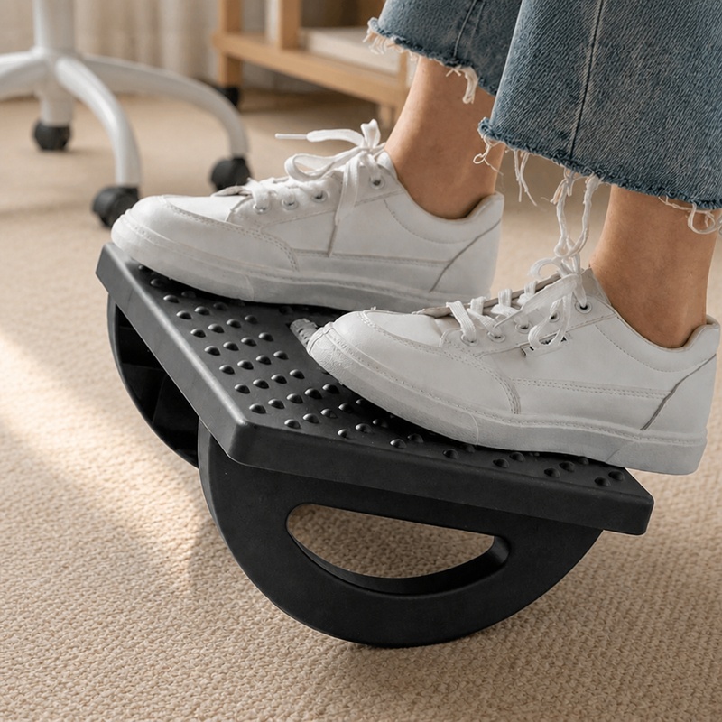 Office Furniture Hon - Portable Foot Stool with Massage Rollers