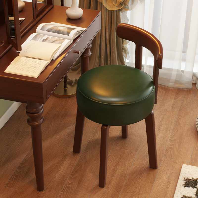 Office Furniture Desk - Solid wood rotating dressing chair, leather
