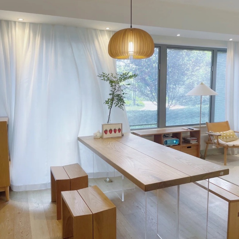 Nordic Solid Wood Acrylic Floa - Office Furniture Desk 评论和价格