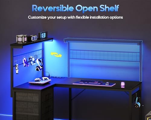 43” L Shaped Gaming Desk for S - Gaming Desk With Hutch 评论和价格