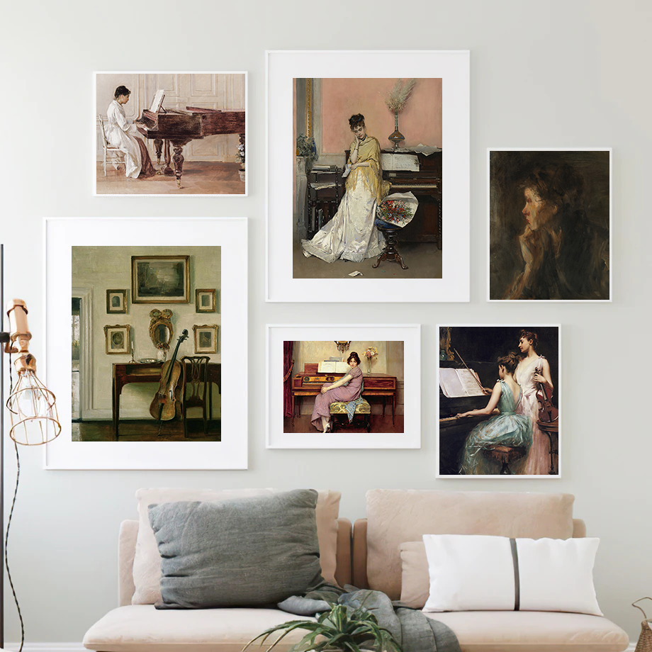 Girl Reading Vintage Oil Paint - Office Furniture Hon 评论和价格