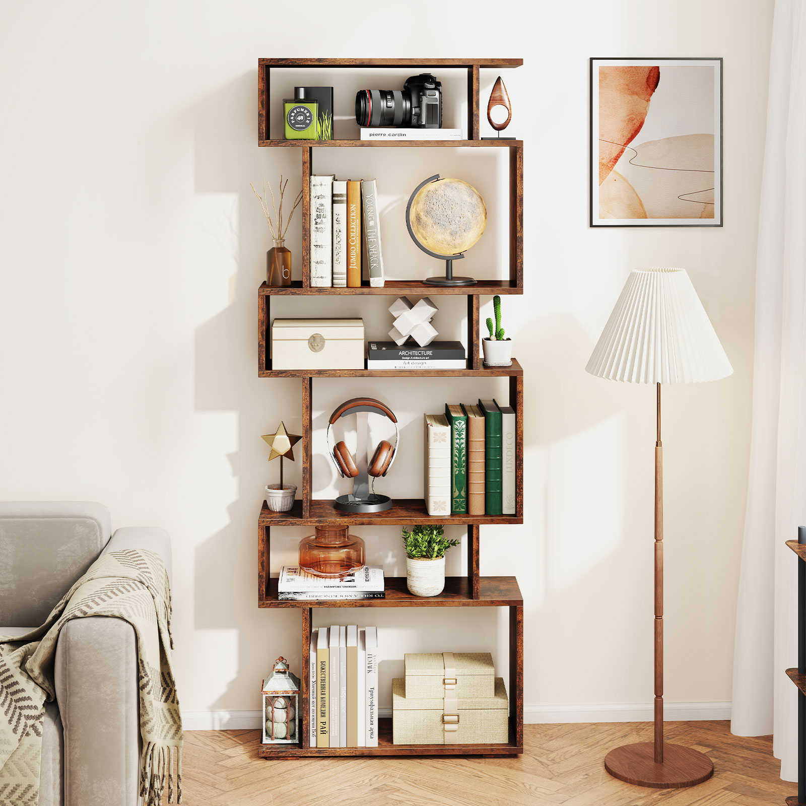 6-tier Storage Bookshelf S-sha - Bookshelf 5 Tier 评论和价格