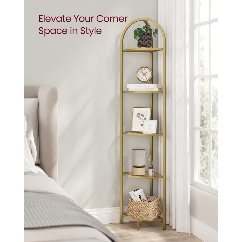 5-Tier Corner Shelf Stand, Cor - Bookshelf 5 Tier 评论和价格