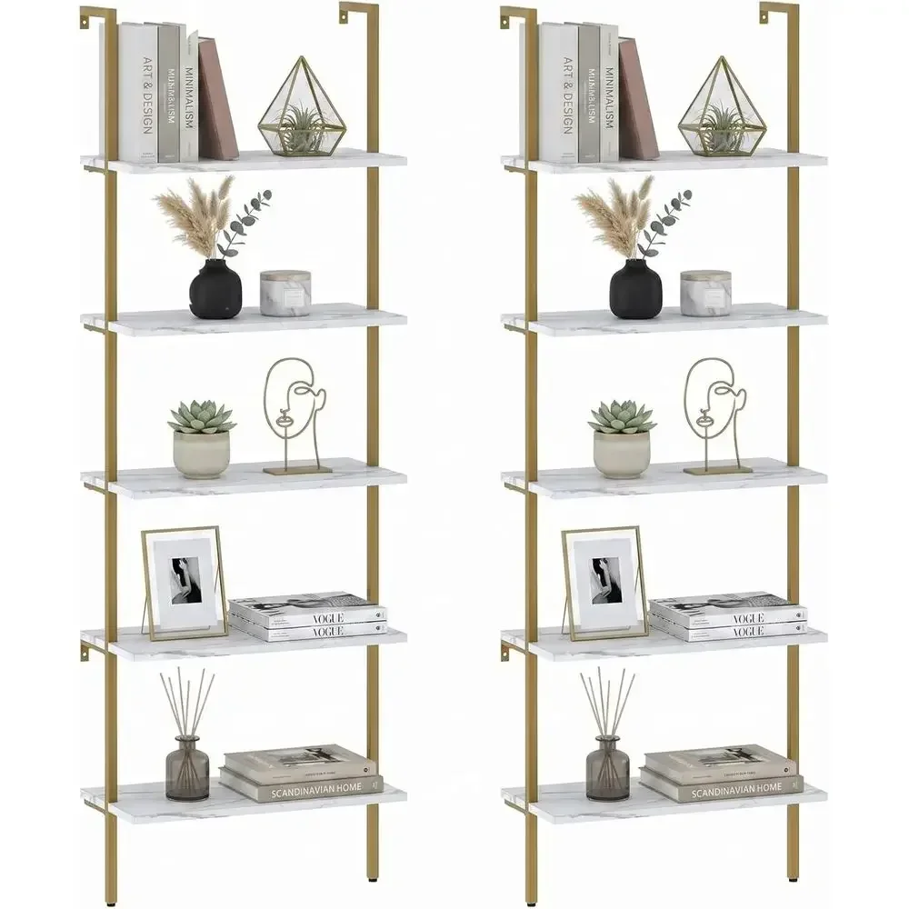 5-Tier White Marble Wall-Mount - Bookshelf 5 Tier 评论和价格
