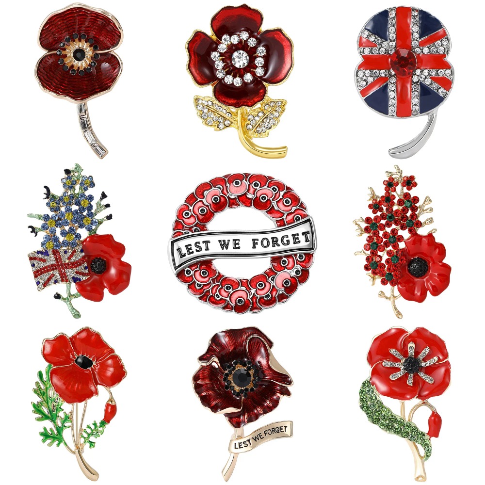1PC Enamel Poppy Flower Wreath - Office Furniture Hon 评论和价格