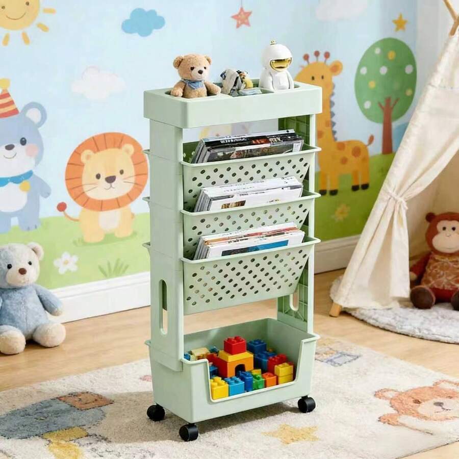 5-Tier Rolling Storage Cart Wi - Bookshelf 5 Tier 评论和价格