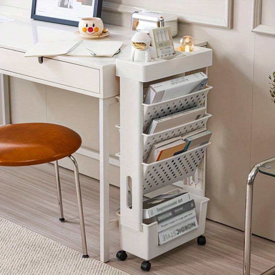5-Tier Rolling Storage Cart Wi - Bookshelf 5 Tier 评论和价格