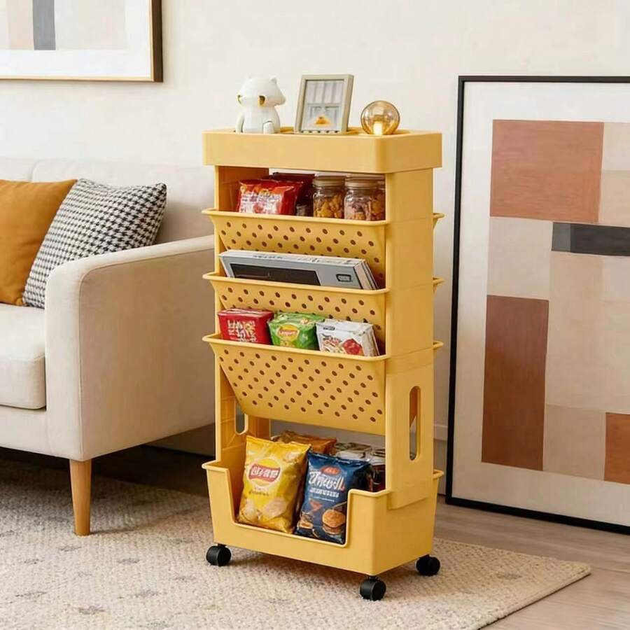5-Tier Rolling Storage Cart Wi - Bookshelf 5 Tier 评论和价格