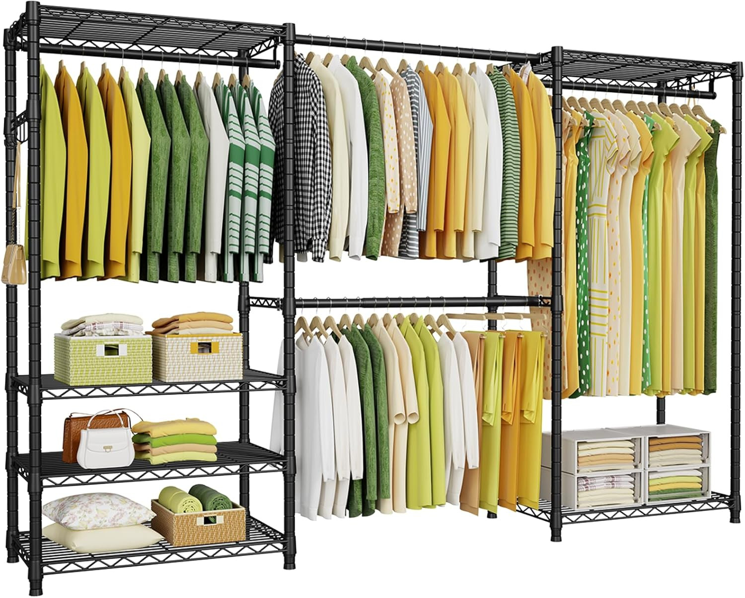 Heavy-Duty Closet System, 6-Ti - Coat Rack Standing 评论和价格