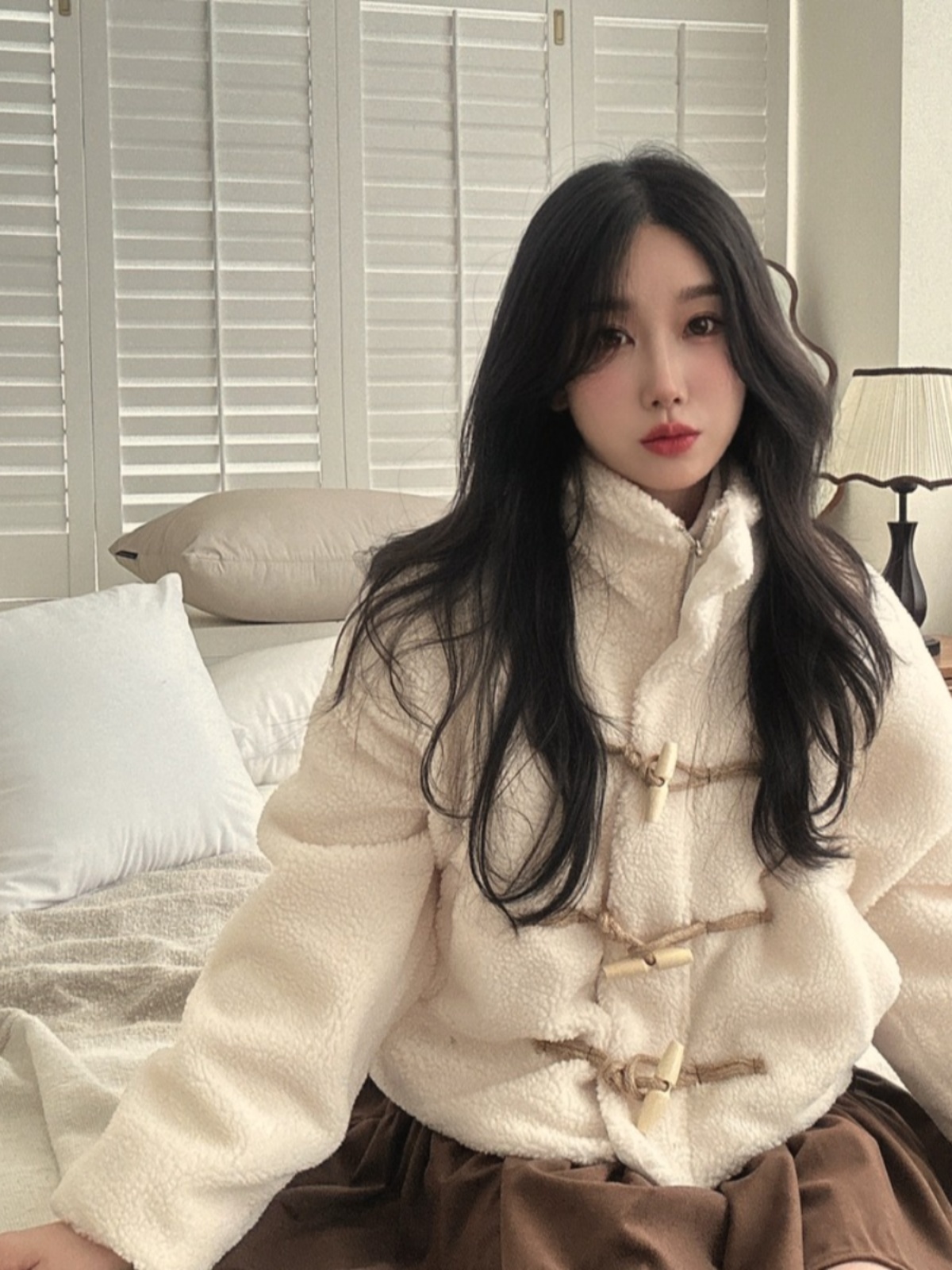 Lamb Fur Collar Cotton Warmth  - Coat Rack Standing 评论和价格