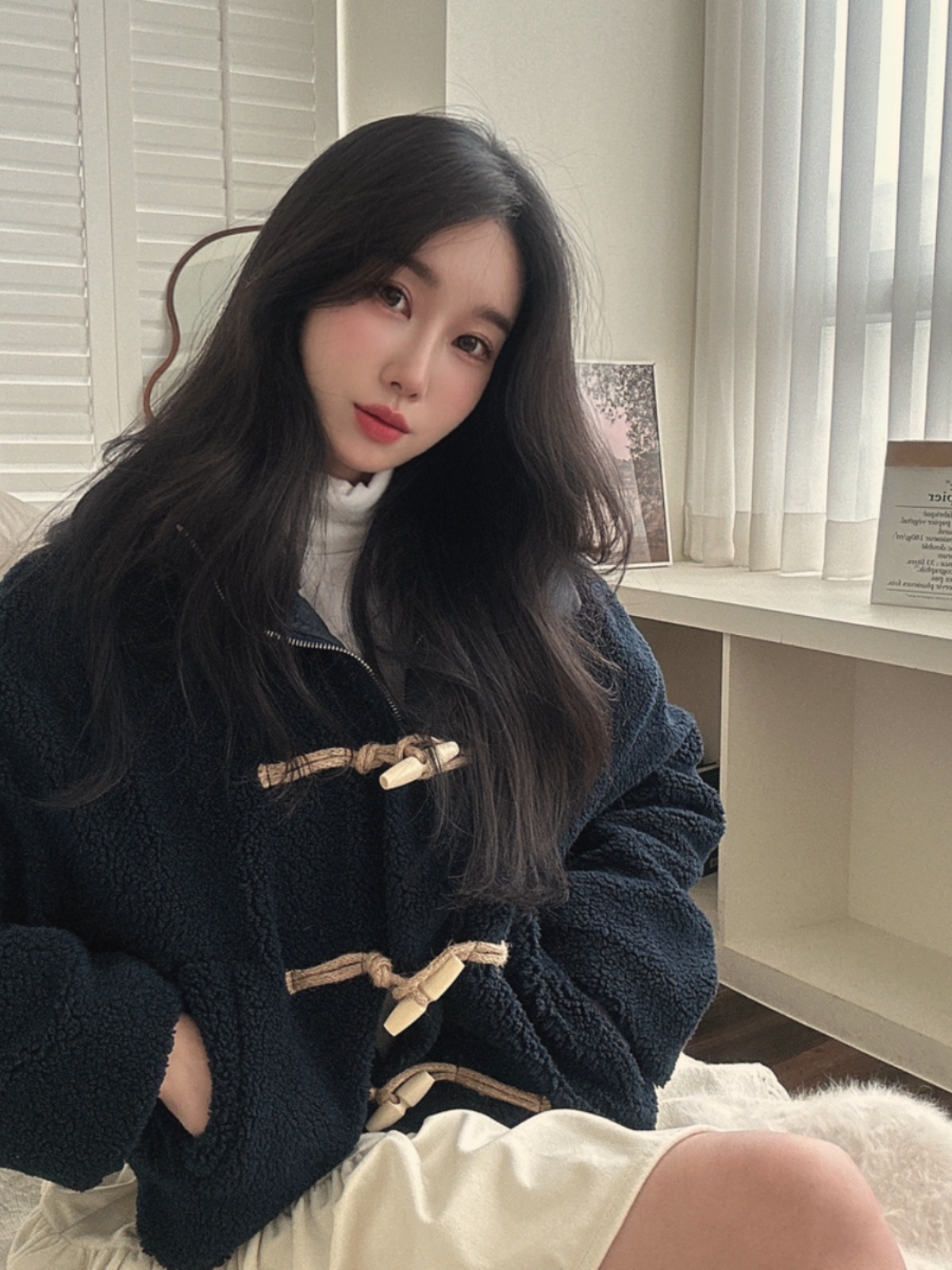 Lamb Fur Collar Cotton Warmth  - Coat Rack Standing 评论和价格