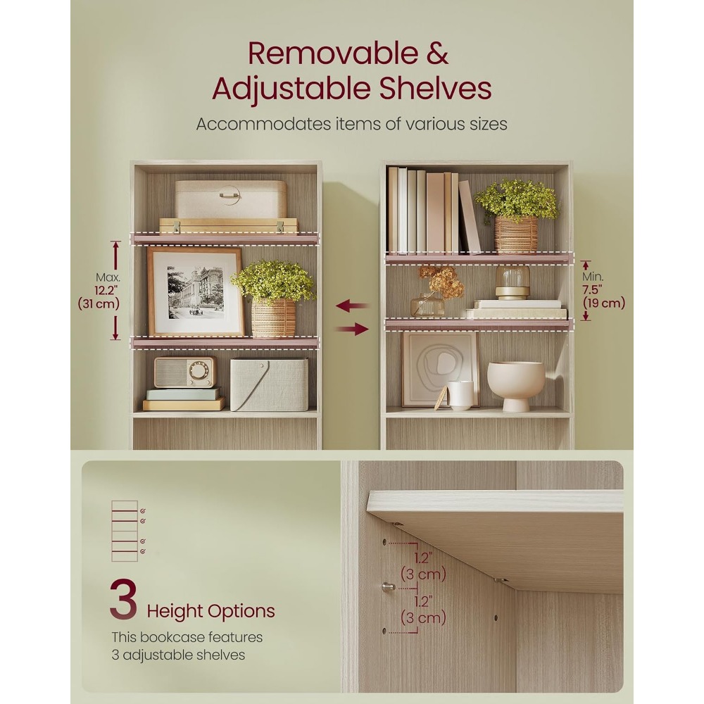 VASAGLE CUSTOS Collection - Bo - Bookshelf 5 Tier 评论和价格