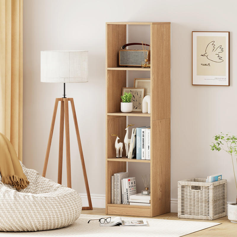 5 Tiers 4-Cube Narrow Bookshel - Bookshelf 5 Tier 评论和价格
