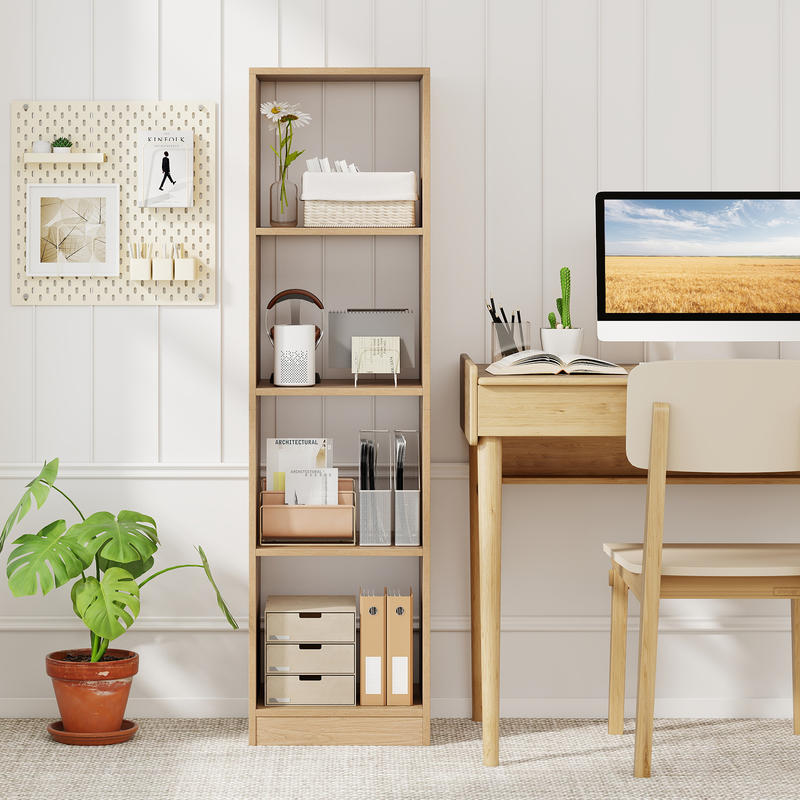 5 Tiers 4-Cube Narrow Bookshel - Bookshelf 5 Tier 评论和价格